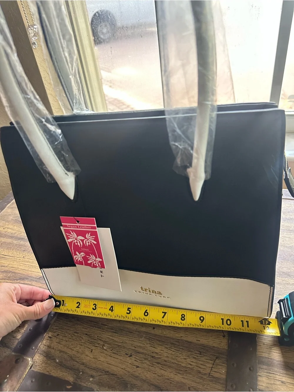Women’s Two-Tone Black and White Tote Bag